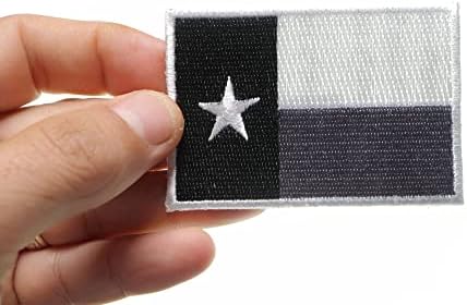 Монохроматско знаме на Тексас - 3x2 инчи. Везено железо на лепенка