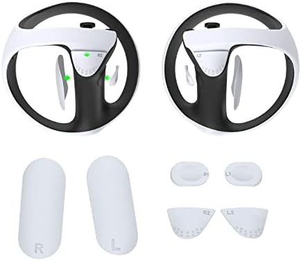 Додатоци на Teckeen VR Gamepad не се лизгаат силиконски влошки опфаќаат поставени за PS VR2 Заштита за заштита на копчето за прашина
