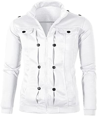 Менс есен и зимска мода обичен патент цврст џемпер со џеб со аспиратор, тенка кадифена палто јакна зимска фланела