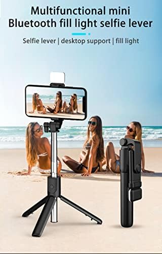 Легура Bluetooth Selfie Stick Tripod Tripod безжичен ротирачки 360 ° далечински управувач за мобилен телефон