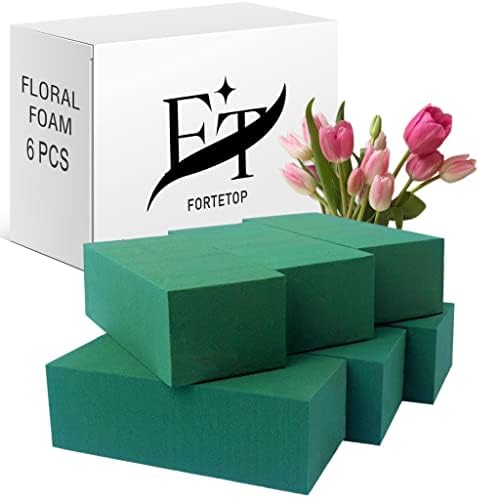 Фортетоп Пакет од 6 Цветни Пена Блокови За Свежо И Вештачко Цвеќе Аранжмани-Зелена Цветни Блок Влажни Цвеќарница Пена За Свадба,