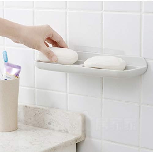 XJJZS Белата домаќинство Пластичен држач за сапуни за тоалети ， без да удирам сапун за сапун, дренажен сапун, wallид, виси сапун решетката
