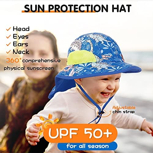 Geyanuo бебе сонце капа, дете за заштита на сонцето, капачиња за заштита на сонце, UPF 50+, лето на отворено капа за плажа за деца момче