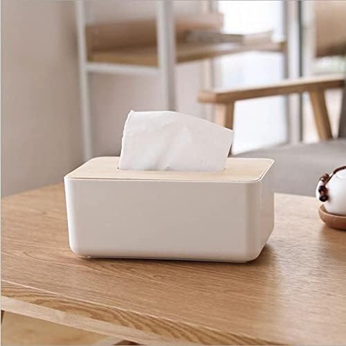 Бкдфд Домашна Кујна Цврста Дрвена Пластична Кутија За Ткиво Едноставна Хартија Додатоци Кутија За Складирање Дневна Соба Контејнер За