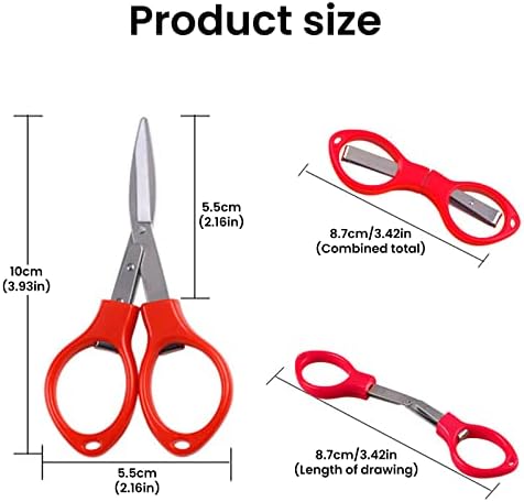 Нашарија мини ножици: 5 парчиња преклопни ножици што се протегаат во предучилишни ножици од не'рѓосувачки челик преносни преклопни