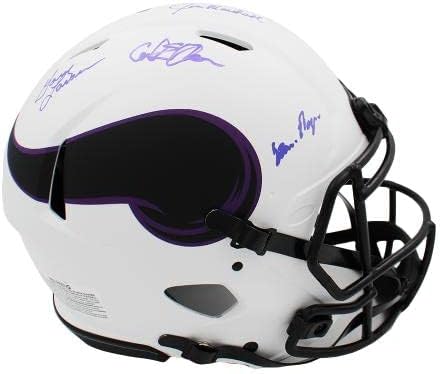 Виолетови Луѓе Јадат Потпишаа Минесота Викинзите Брзина Автентични Лунарната Нфл Шлем-Автограм Нфл Шлемови