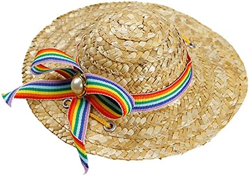 Рачно изработена миленичиња слама капа со лента за лак прилагодлива од брадата, прекрасна сонце, смешна мексиканска забава костумска
