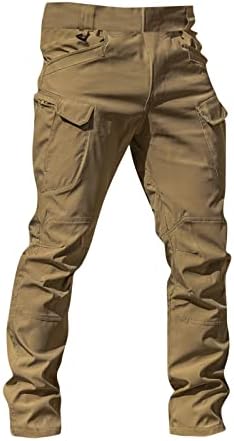 Менс модни карго работа панталони со мулти џебови редовно вклопуваат обични атлетски лесни пешачки спортски панталони на отворено