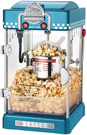 Малиот Bambino Countertop Popcorn Machine - 2.5oz котел со мерна лажица, лажичка и 25 торби за сервирање од страна на Велика