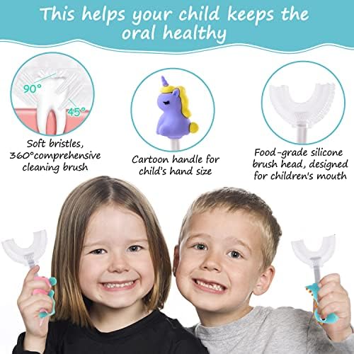 РЗМ деца со облик на четкичка за заби, цртани четки за заби обука за четка за заби на возраст од 2-6 години храна мека глава за силиконска