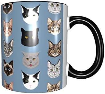 Симпатична мачка сина смешна кафе кригла за жени мажи чај керамички чаши 11 мл микробранова безбедна момче девојка уникатен подарок