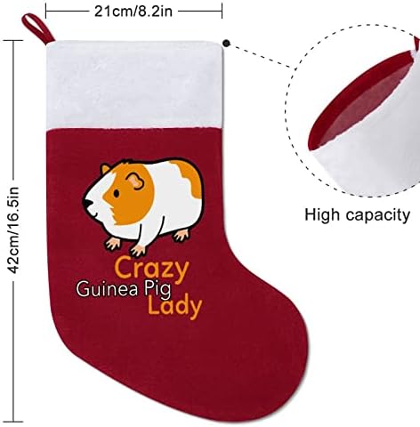 Луда заморчиња дама црвена Божиќна празничка чорапи дома украси за Божиќно дрво камин што виси чорапи
