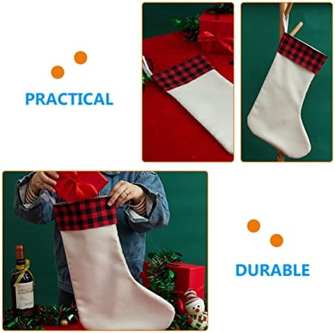 Јарноу бонбони чорапи обичен детски чорап бело црвени украси торби подароци декорација подарок за торба што виси камин приврзоци