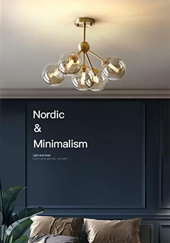 Llly Nordic Bopper E27 LED лустер спална соба Амбер стакло таванот лустер осветлување златни тавански светла LED