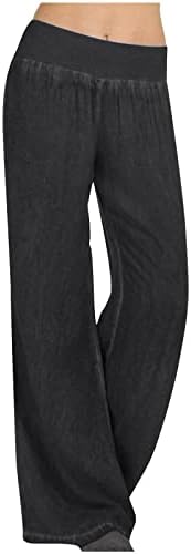 Јога панталони за жени обични широки нозе палацо фармерки со високи половини со панталони со гроздобер гроздобер Y2K е-девојка улична