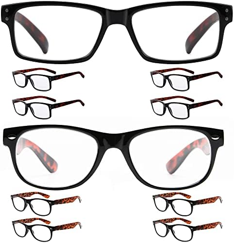 Очила Заштедете 10% На Комплет 5 Пакети Класични Очила За Читање и 5 Пакети Гроздобер Читатели Црна Рамка со Раце од Желка +1.50