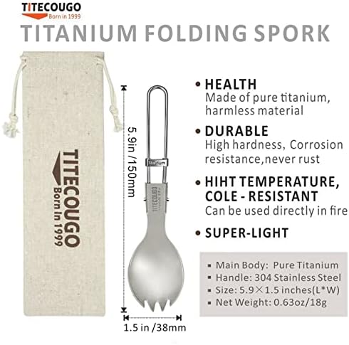 Ultralight на отворено титаниум Спајрк здрав кампување лажица виткање вилушка 18G