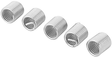 Завртки 100 парчиња од не'рѓосувачки челик SS304 намоќна жица со спирална завртка за навртки за поправка на навој M8 x 1,25 x 2d должина