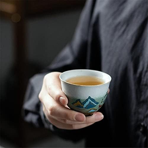 PDGJG јапонски стил Celadon керамички чај постави пејзаж креативни чајни поставува пигментирани кунг фу чај услуга