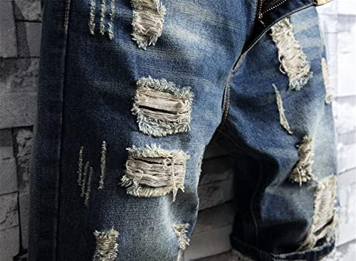 Betusline mens Jean шорцеви потресени искинати тексас шорцеви летни случајни класични директно кратки фармерки