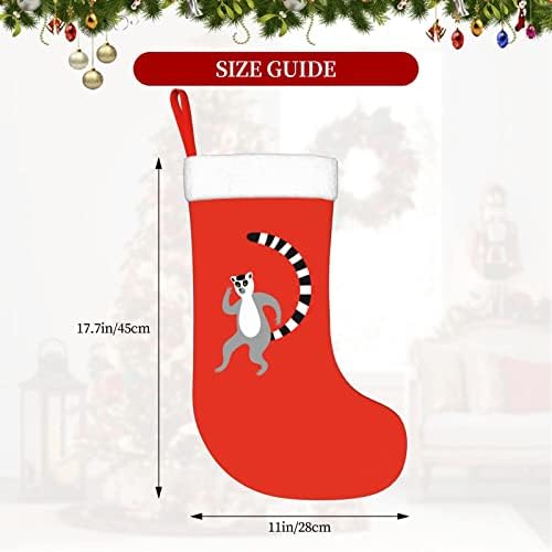 Waymay Lemuroidea Божиќно порибување 18 инчи Божиќ што виси чорап класичен празник за украсување чорапи