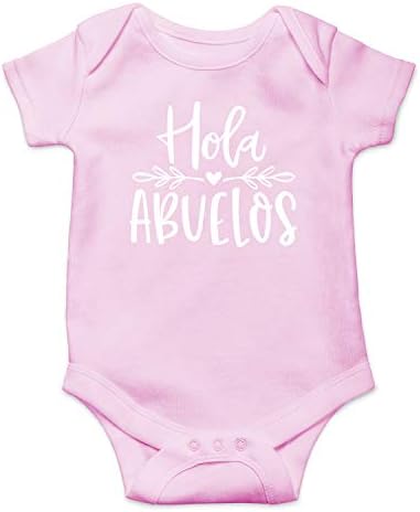 Хола Абуелос - Шпанска Баба Дедо Мексиканска Шпанска-Смешно Слатко Новороденче Едноделно Бебешко Боди