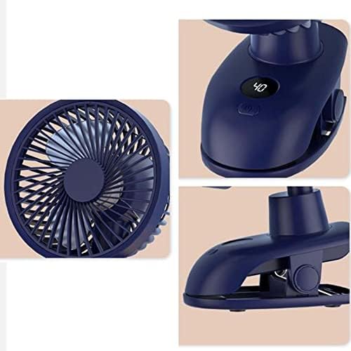 Фентер клип на вентилатор лично ладење вентилатор за полнење на вентилаторот за вентилатор за вентилатор вентилатор за кампување, сина боја