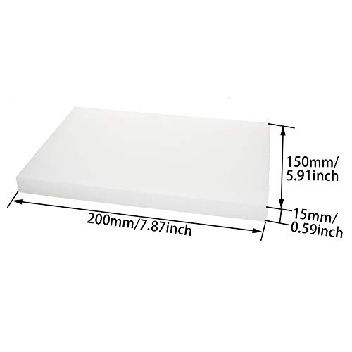 Heyiarbeit пластична табла за сечење матка за печат на чекан за чекање бела за алатка за занаетчиска кожа за занает 200X150x15mm 1 парчиња