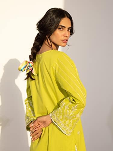 Edенски женски пакистански индиски Камеез Дупатта зашиени етнички костум - Подготвени за носење Курти и Дупати - 2 парчиња
