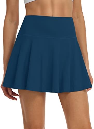 Тениски здолништа на УЕУ за жени плетеа со високи половини за голф атлетски летни мини скари со шорцеви џебови за трчање случајно