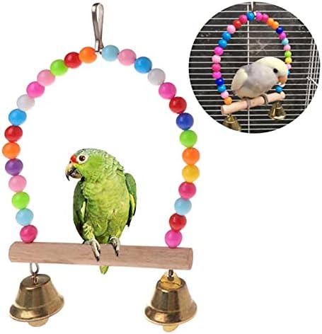 HBDL природна дрвена птица замав папагал виси играчки хамак боја кафез кафез за птици играчки миленичиња додатоци за обука