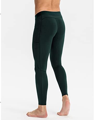 Машки панталони за компресија Телефонски џеб, кои трчаат хеланки, хулахопки, јога тренинг термички панталони Атлетски базелиер
