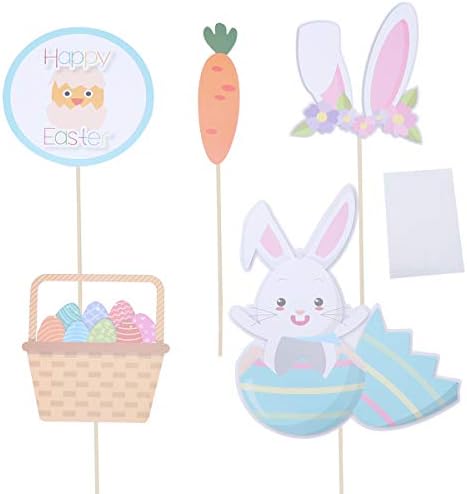 Pretyzoom 25pcs Велигденски зајак вазна изберете цртана забава за забава Изберете декор Велигденска хартија вазна Топер Велигденска забава