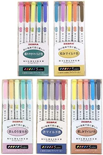 Зебра Милдлинер хајлајтер сет за пенкало, 25 пастелни бои