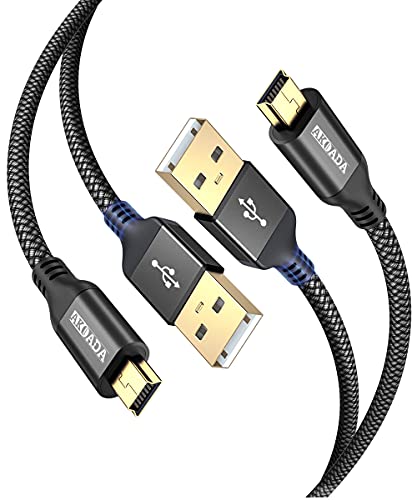Акоада МИНИ USB Кабел, USB 2.0 Тип А До Мини Б Кабел Плетенка Кабел За Полнење Компатибилен Со GoPro Херој 3+, PS3 Контролер, Mp3 Плеер, Дигитална