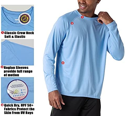 Магии на магистерски мажјани кошули со долги ракави UPF 50+ UV Сонце заштита Атлетски кошули за пешачење за тренингот за тренингот