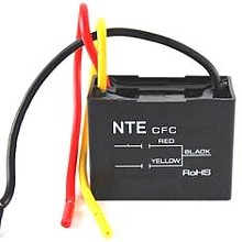NTE Electronics CFC-6/14 Series CFC CFC Полиестерски тавански вентилатор, 3 жица, 125/250 VAC, 6/14 μF капацитет