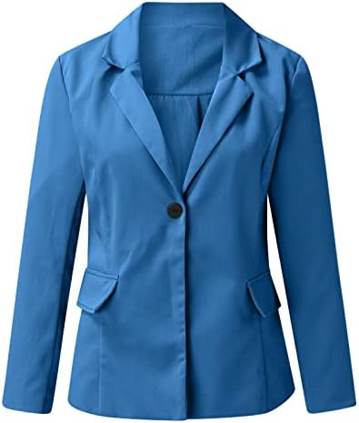 Јакни женски отворени работи блејзери палто за обичен ракав пред долга канцеларија женски палто удобна јакна