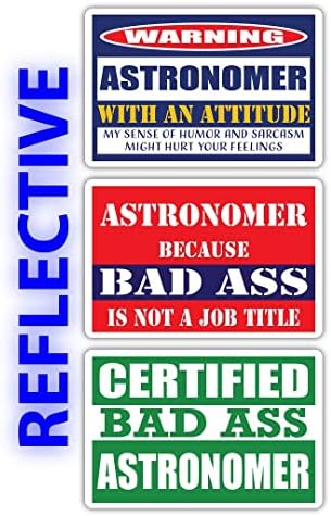 Сертифициран астроном на лош задник со налепници за став | Смешна окупација Идеја за подарок за кариера во работата | 3М рефлексивни винилни
