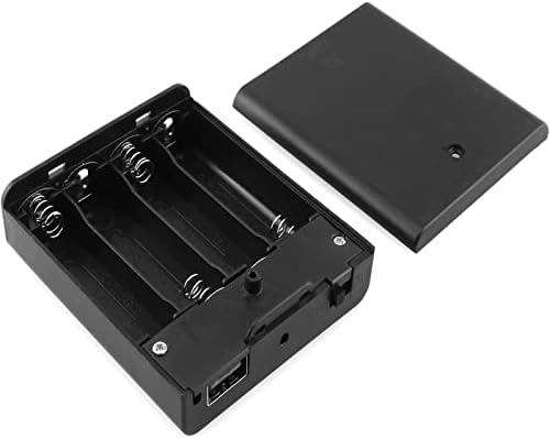 AIMPGSTL 4 x Box Кутија За Батерии 4 Слотови Cases Црни Кутии За Складирање Батерии Со Прекинувач За ВКЛУЧУВАЊЕ/Исклучување На Капакот