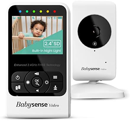 Бејбисенс Нов Видео Монитор За Бебиња Со Камера И Аудио, Долг Дострел, Собна Температура, Инфрацрвено Ноќно Гледање, Двонасочен Разговор