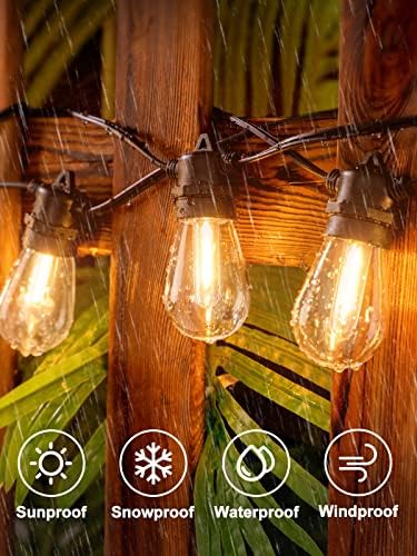 Addlon 200FT LED Надворешни Стринг Светла Со Едисон Shatterproof Светилки, Тешки И Водоотпорен Влакно, Комерцијални Одделение Двор Светла, Декоративни