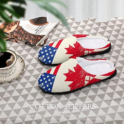 Usенски памучни папучи на САД и знаме на Канада, лесни домашни чевли за домашни спални хотел во спа спална соба