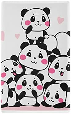 Yyzzh Panda Animal Mountain Pink Heart Carticon Character Неискористен излезен покритие Плоча 2.9 x 4.6 светло -излезна wallидна плоча Декорација на wallидна плоча