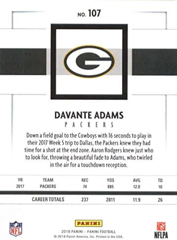 2018 Panini NFL фудбал 107 Davante Adams Green Bay Packers Официјална трговска картичка