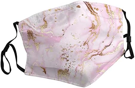 Мермерно сликарство со розово злато за миење садови_маски унисекс бандани за возрасни за еднократно уста што покрива прашина за заштита