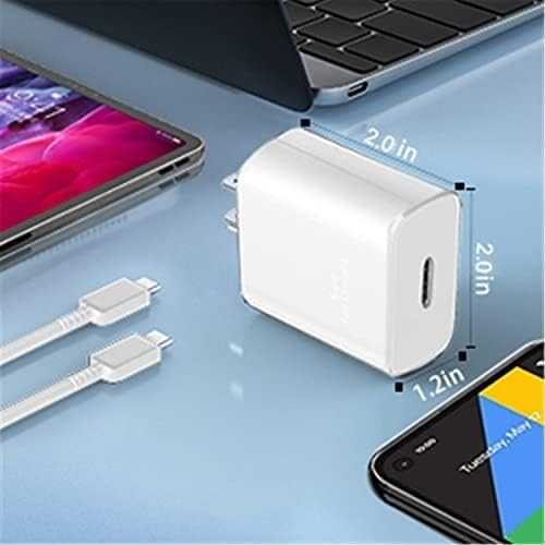 45W Тип Ц Брзо полнење за нов MacBook Air 13 Inch 2020/2019 2018, 45W USB C адаптер за напојување за iPad Pro 12.9 Gen 4/3, Galaxy S22/S22 Ultra/S22+, PPS поддржан Samsung Fast Charger, White, бел