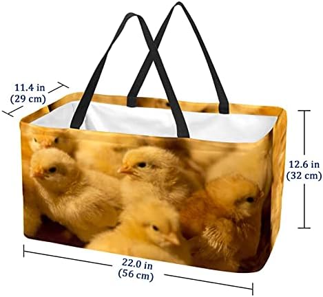 Лорвис симпатични жолти пилиња на кокошка за повторна употреба на издржлива торба за намирници - Тешка голема структурирана тота
