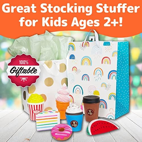 Prextex Squishy Toys | Fidget играчки за олеснување на стресот | Squishies | Играчки за деца | Храна со храна, вклучувајќи кафе, торта, пуканки,