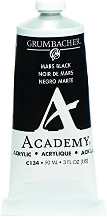 Академија Грамхер Академија Акрилна боја, сјај, 90мл/3 мл метална цевка, црна нијанса на Марс